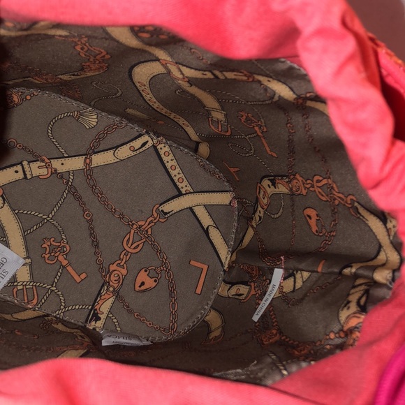 LaTerre NWT CORAL color straw Bucket Bag drawstring closure handle/crossbody - Picture 5 of 9